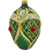 Szklana Bombka Choinkowa Figurka Ekskluzywne jajo Faberge z rubinem: zielone bok