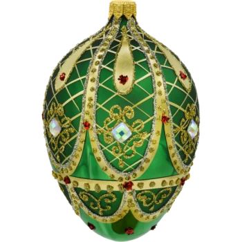 Ekskluzywne jajo Faberge z kamieniami: zielone