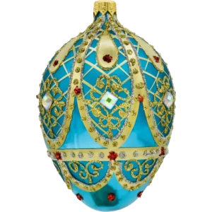 Szklana Bombka Choinkowa Figurka Ekskluzywne jajo Faberge: turkusowe