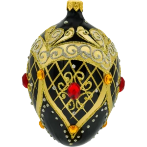 Szklana Bombka Choinkowa Figurka Ekskluzywne jajo Faberge z rubinem: czarne
