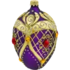 Szklana Bombka Choinkowa Figurka Ekskluzywne jajo Faberge z kryształami: purpurowe bok