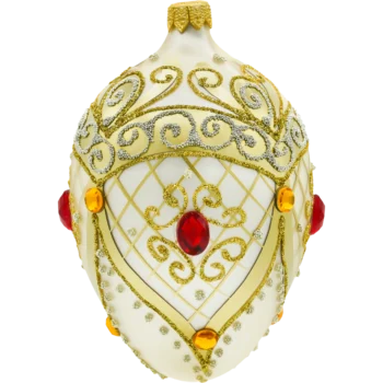 Ekskluzywne jajo Faberge z kamieniami: jasnozłote