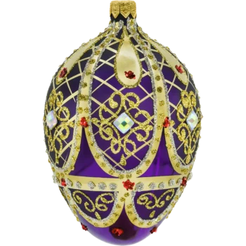 Ekskluzywne jajo Faberge z kryształem: purpurowe