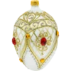 Szklana Bombka Choinkowa Figurka Ekskluzywne jajo Faberge z rubinem: białe bok
