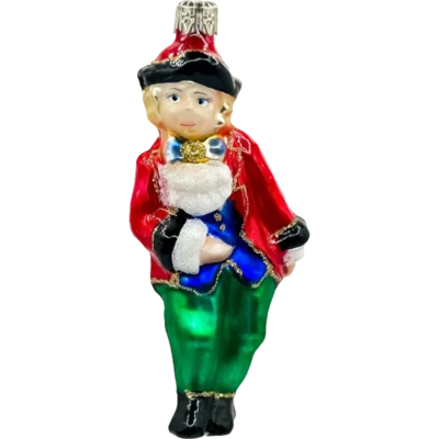 Bombka szklana Książe w stroju barokowym - czerwony