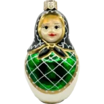 Bombka szklana Matrioszka w zielonej sukni