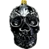 Bombka szklana Czaszka Sugar Skull - srebrna, przód
