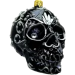 Bombka szklana Czaszka Sugar Skull - srebrna