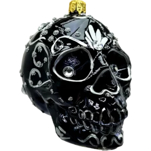 Bombka szklana Czaszka Sugar Skull - srebrna