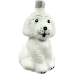 Bombka szklana Piesek z futerkiem - biały
