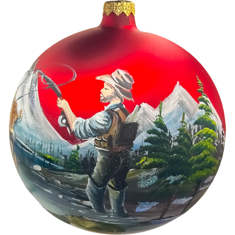 Bombka szklana na specjalne zamówienie - czerwona, detal główny