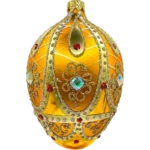 Bombka szklana Ekskluzywne jajo Faberge - bursztynowe