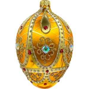Bombka szklana Ekskluzywne jajo Faberge - bursztynowe