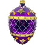 Bombka szklana Ekskluzywne jajo Faberge - purpurowe