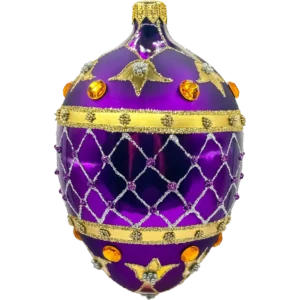Bombka szklana Ekskluzywne jajo Faberge - purpurowe