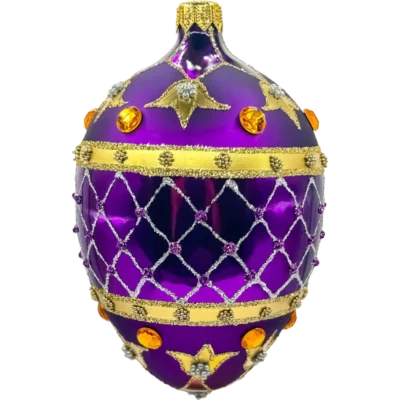 Bombka szklana Ekskluzywne jajo Faberge - purpurowe