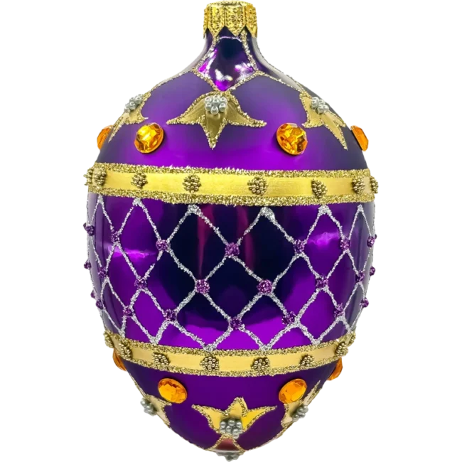 Bombka szklana Ekskluzywne jajo Faberge - purpurowe