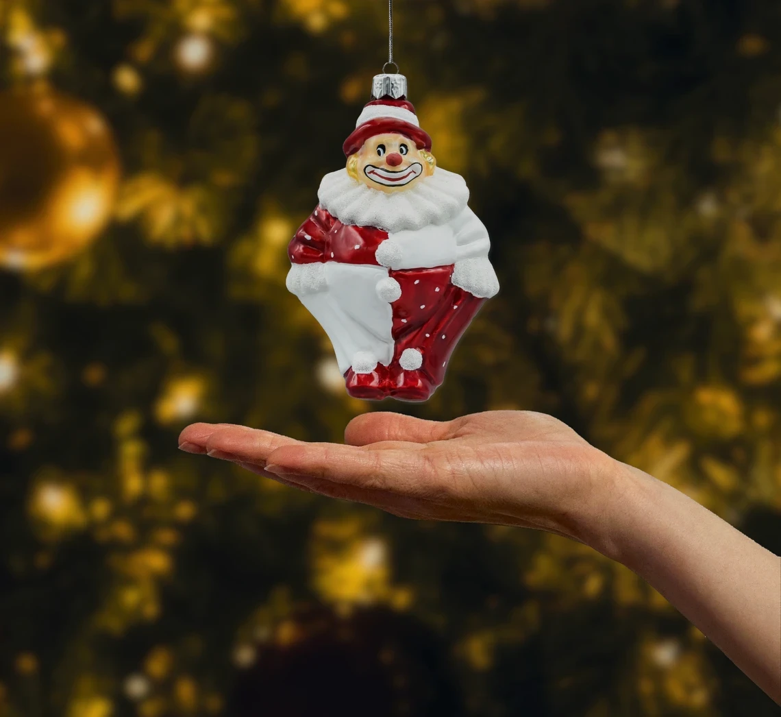 Bombka szklana figurka Klaun realne zdjęcie