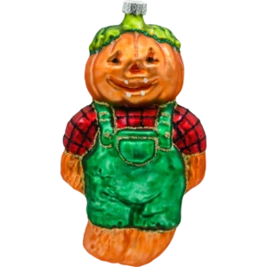 Bombka szklana Syn Bombkarza Dyniogłowy ludzik w kolorowych ogrodniczkach