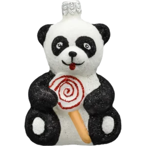 Bombka szklana Syn Bombkarza Panda z lizakiem