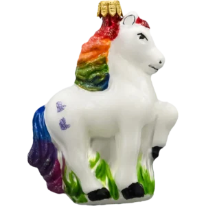 Bombka szklana Syn Bombkarza Konik z tęczową grzywą profil