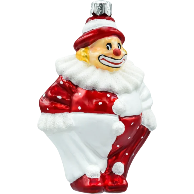 Bombka choinkowa szklana figurka Klaun bok