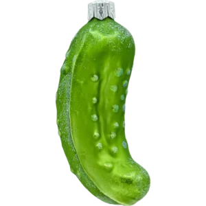 Szklana figurka ogórka świątecznego jasnozielony