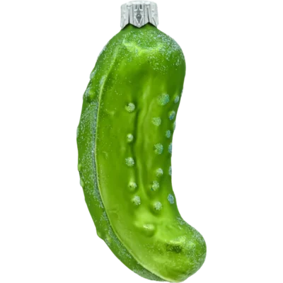 Szklana figurka ogórka świątecznego jasnozielony