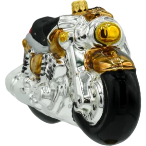 Szklana Bombka Choinkowa Figurka Motocykl: złoty front