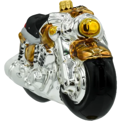 Szklana Bombka Choinkowa Figurka Motocykl: złoty front