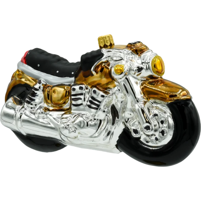 Szklana Bombka Choinkowa Figurka Motocykl: złoty