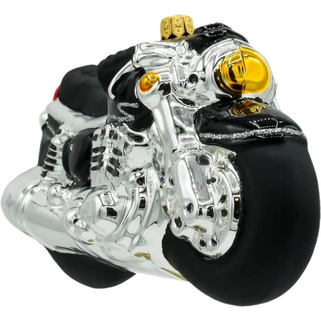 Szklana Bombka Choinkowa Figurka Motocykl: czarny front