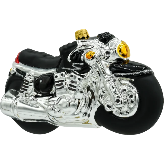 Szklana Bombka Choinkowa Figurka Motocykl: czarny