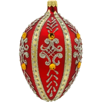 Ekskluzywne jajo Faberge z kamieniami: czerwone