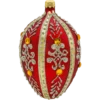 Szklana Bombka Choinkowa Figurka Ekskluzywne jajo Faberge z kamieniami: czerwone bok