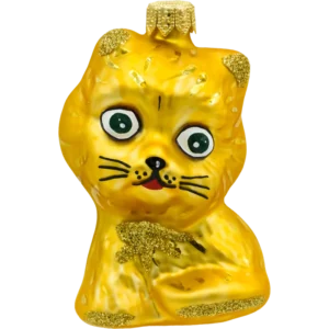 Bombka szklana Syn Bombkarza Uroczy kotek: żółty
