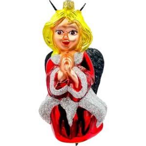 Szklana Bombka Anioł z diabelskimi rogami