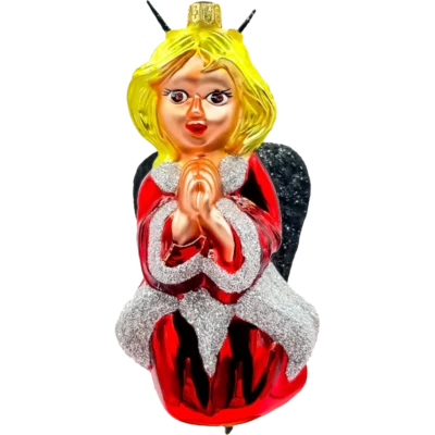 Szklana Bombka Anioł z diabelskimi rogami