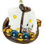 Bombka szklana Okręt Wikingów - tył