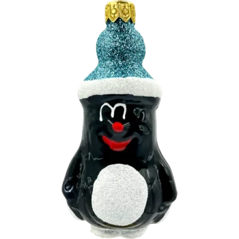 Krecik w brokatowej czapie: niebieski