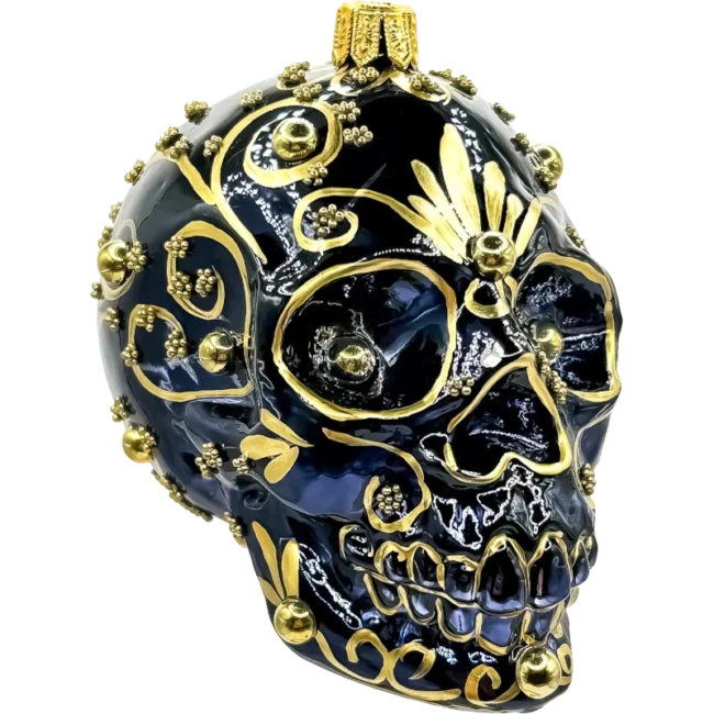 Bombka szklana Czaszka Sugar Skull - złota