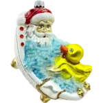 Bombka szklana Święty Mikołaj w wannie z kaczuszką