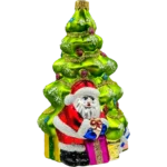 Szklana Bombka Choinka z Mikołajem i prezentami