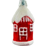 Szklana Bombka Domek PRL z lat 80.: czerwony