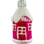 Szklana Bombka Domek PRL z lat 80.: różowy