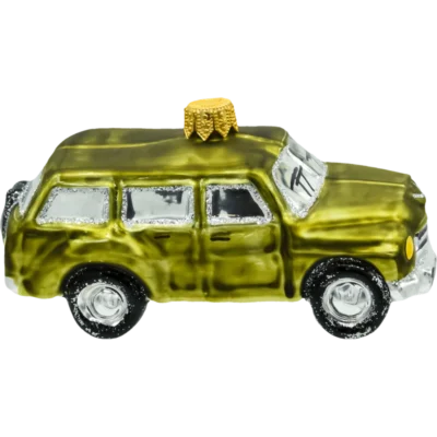 Bombka szklana Syn Bombkarza Duży klasyczny samochód retro: zielony profil