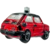 Szklana Bombka Fiat 126p Maluch czerwono-czarny, tył