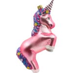 Szklana Bombka jednorożec z tęczową grzywą: różowy