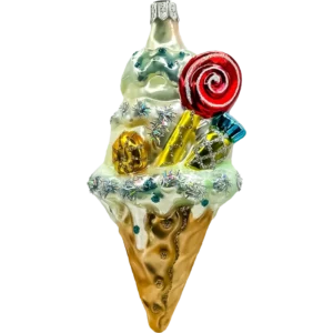 Bombka Szklana Lodowy Rożek Świąteczny