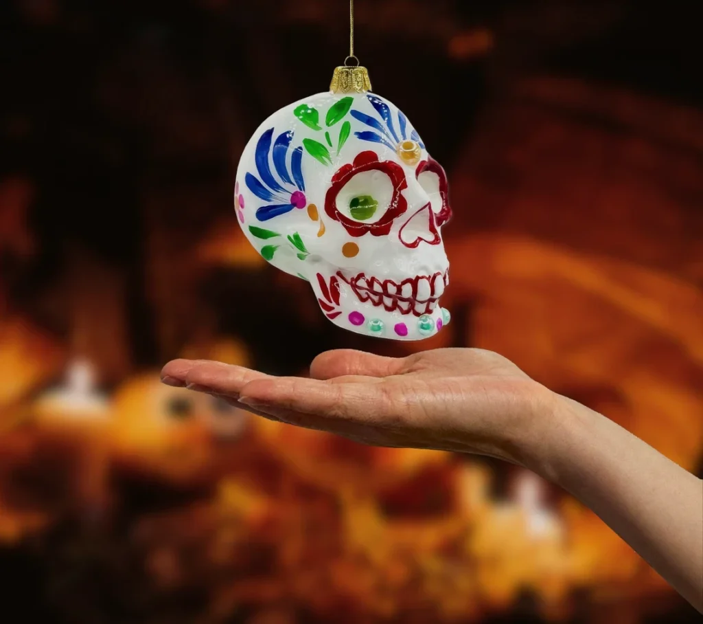Bombka szklana figurka Cukrowa Czaszka Día de los Muertos realne zdjęcie